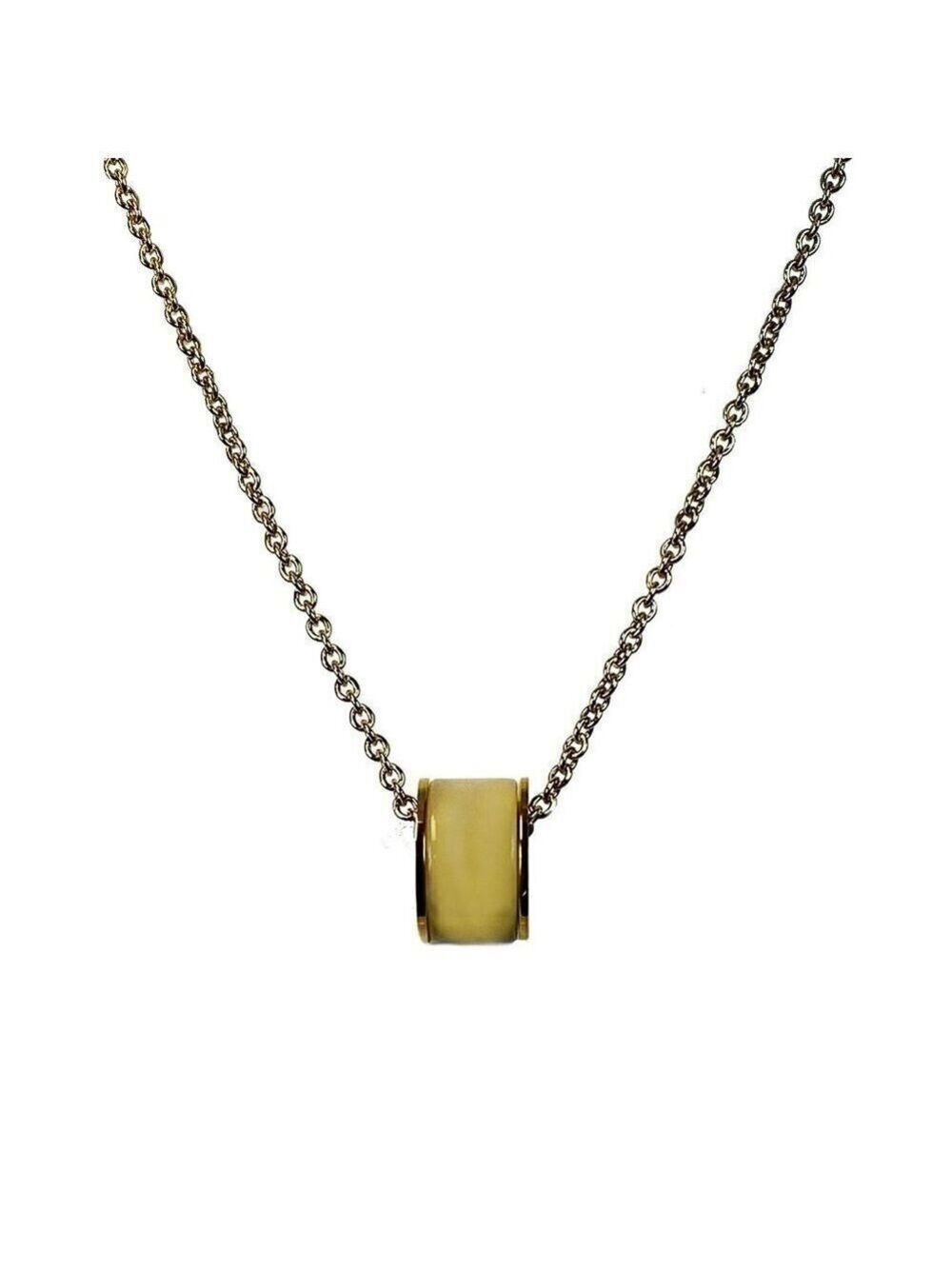 ivory Tube and Goldtone Chain necklace